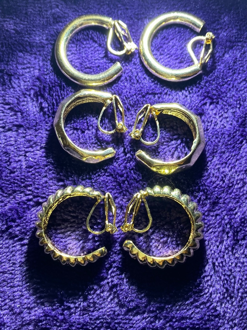 Gold-Tone Hoop Earring Set - Three Pair